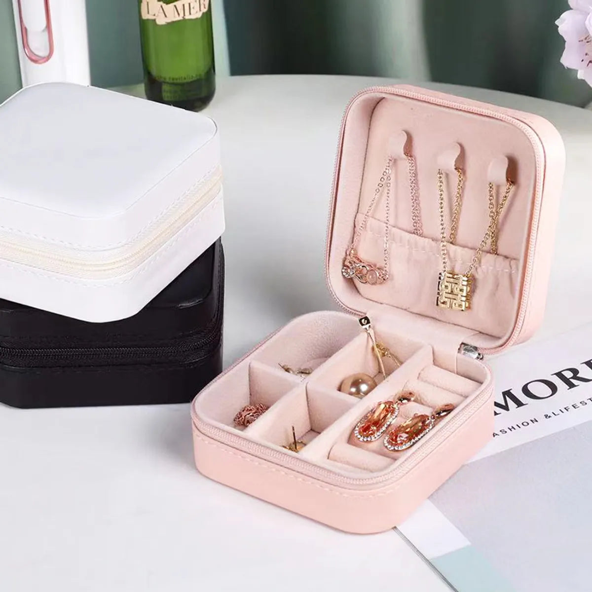 1 Piece Fashion Pu Leather Jewelry Boxes