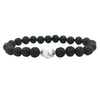 1 Piece Fashion Round Crystal Volcanic Rock Beaded Unisex Bracelets