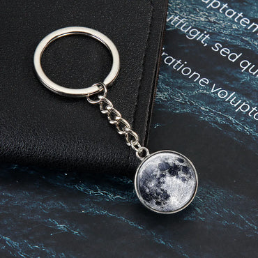 1 Piece Fashion Round Earth Galaxy Artificial Crystal Alloy Unisex Bag Pendant Keychain