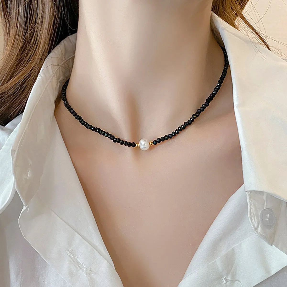 1 Piece Fashion Round Imitation Pearl Pearl Plating Women'S Necklace