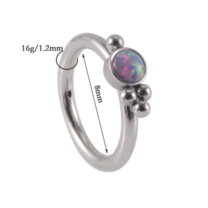 1 Piece Fashion Round Stainless Steel Diamond Nose Ring