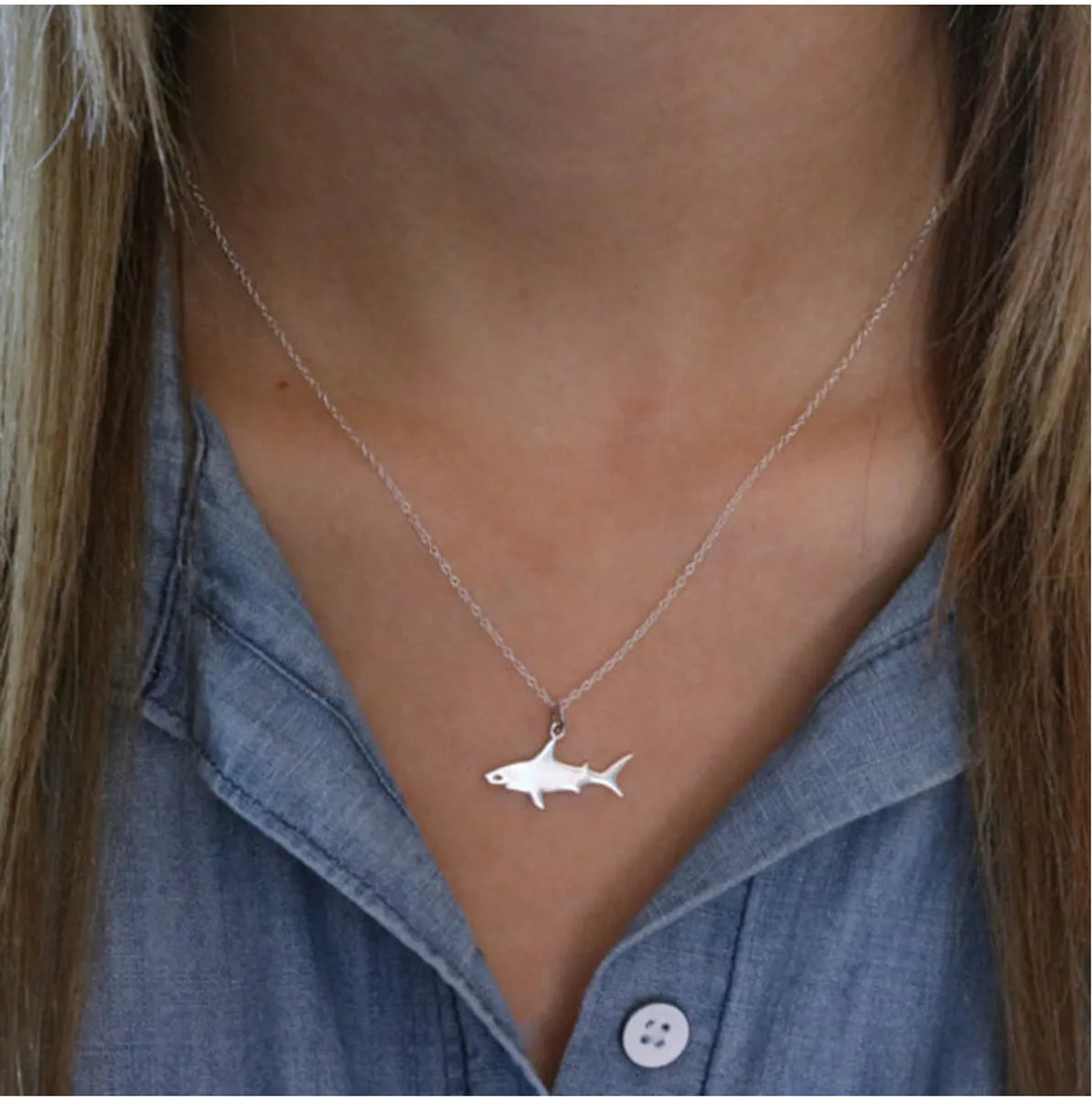 1 Piece Fashion Shark Alloy Plating Women's Pendant Necklace