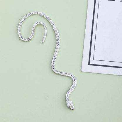 Wholesale Jewelry Fashion Snake Metal Artificial Diamond Plating Inlay Ear Clips