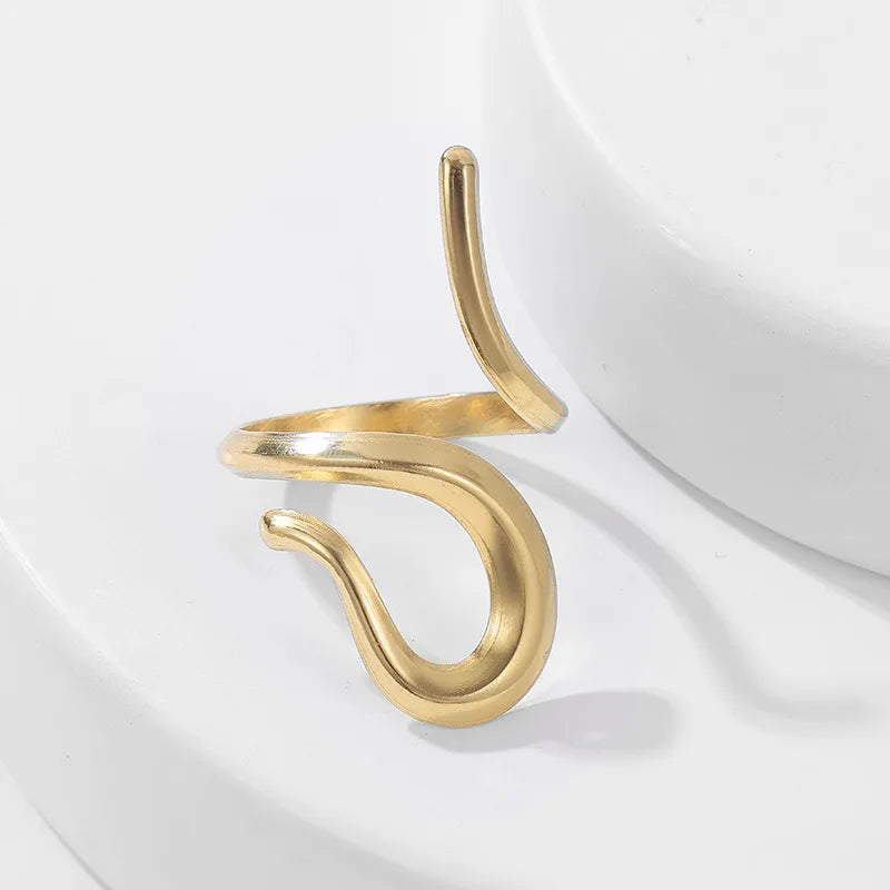 Fashion Snake Stainless Steel Plating Open Ring