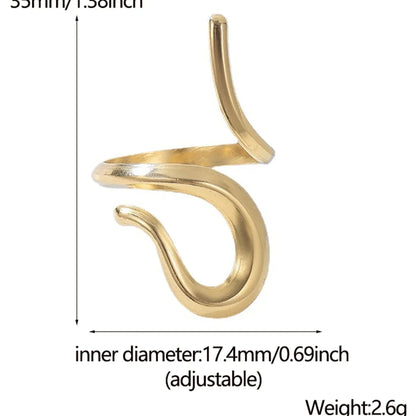 Fashion Snake Stainless Steel Plating Open Ring