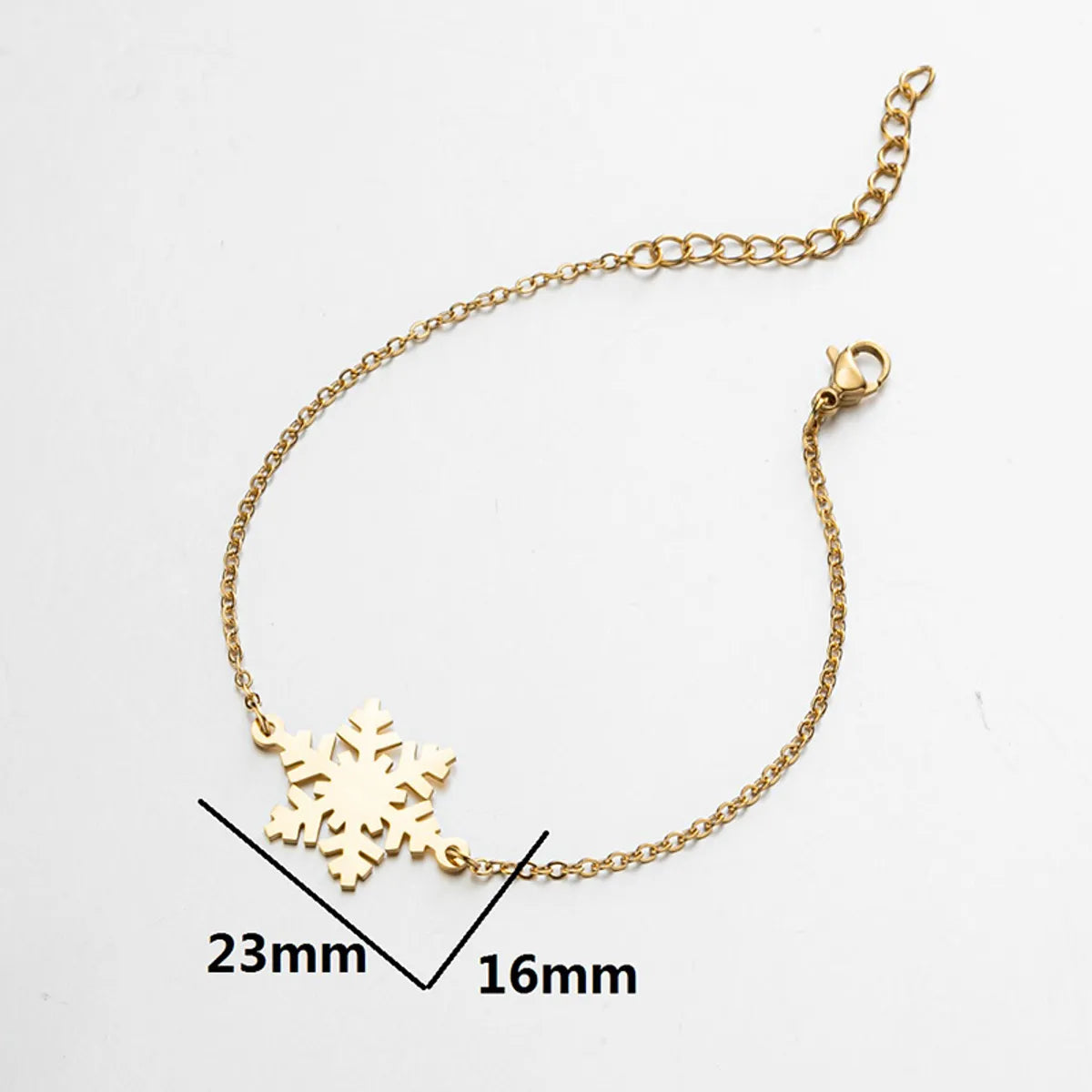 Fashion Snowflake 201 Stainless Steel 18K Gold Plated Bracelets In Bulk