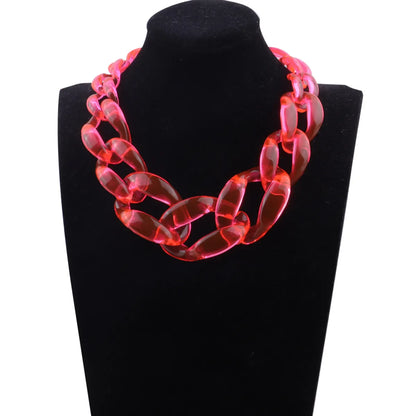 1 Piece Fashion Solid Color Arylic Transparent Unisex Necklace