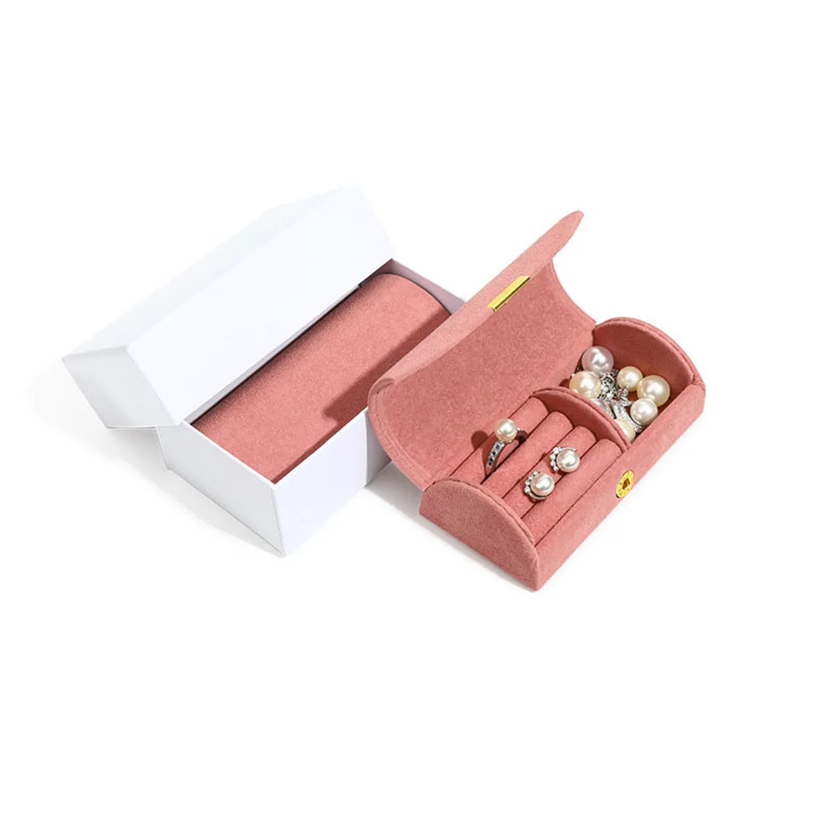 1 Piece Fashion Solid Color Claimond Veins Jewelry Boxes