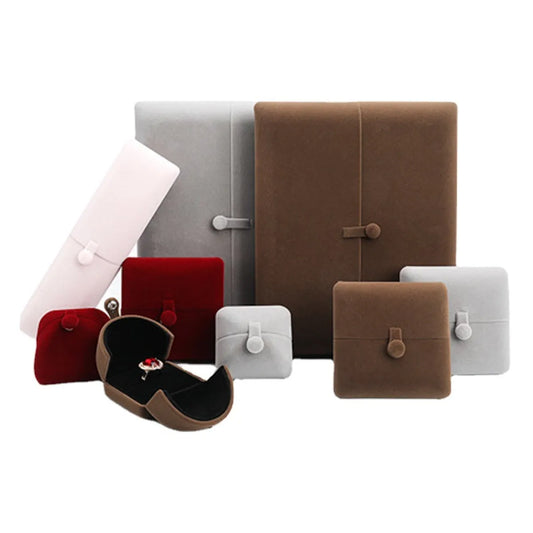 1 Piece Fashion Solid Color Flannel Jewelry Boxes