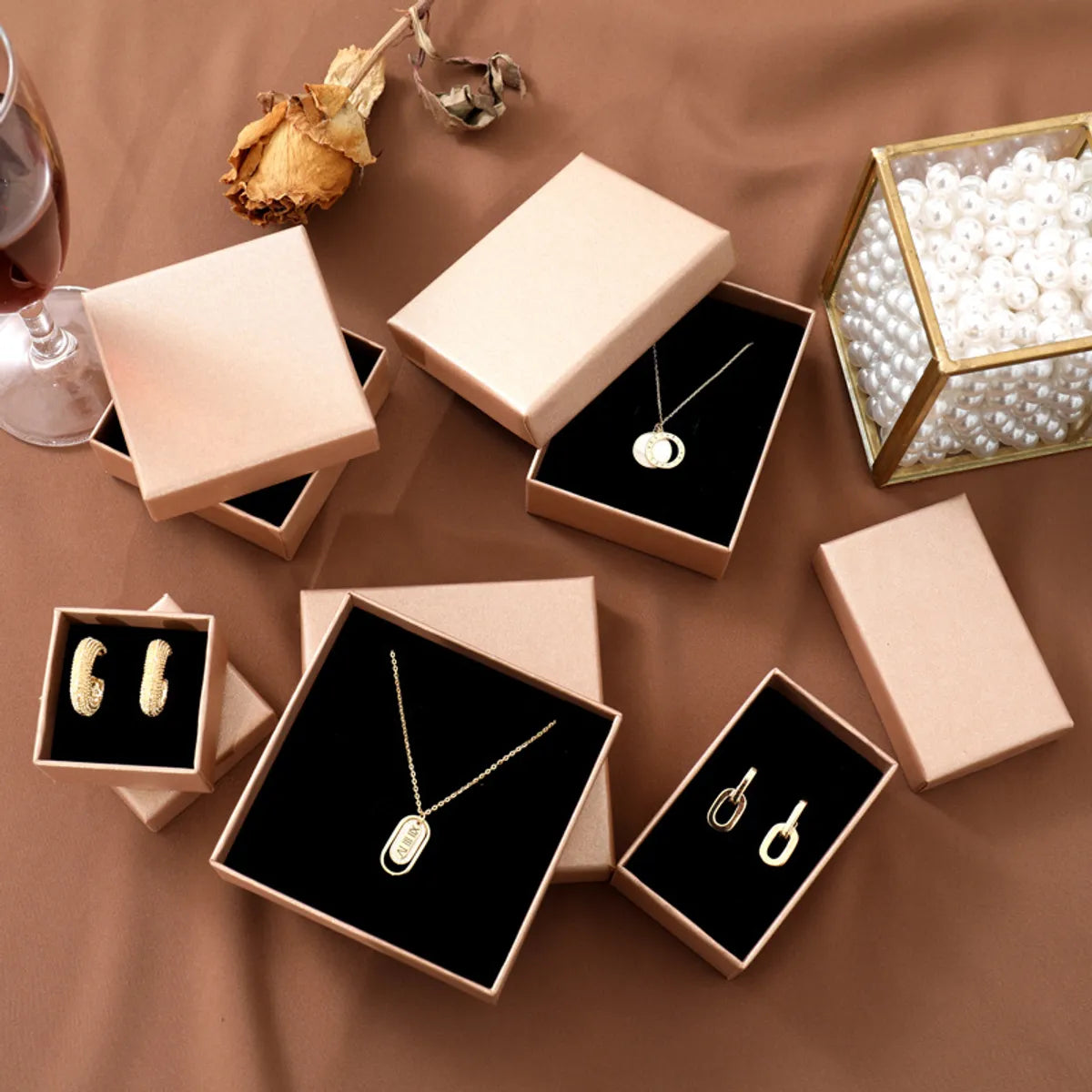 Fashion Solid Color Paper Jewelry Boxes