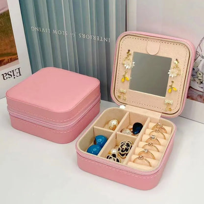 1 Piece Fashion Solid Color Pu Leather Jewelry Boxes