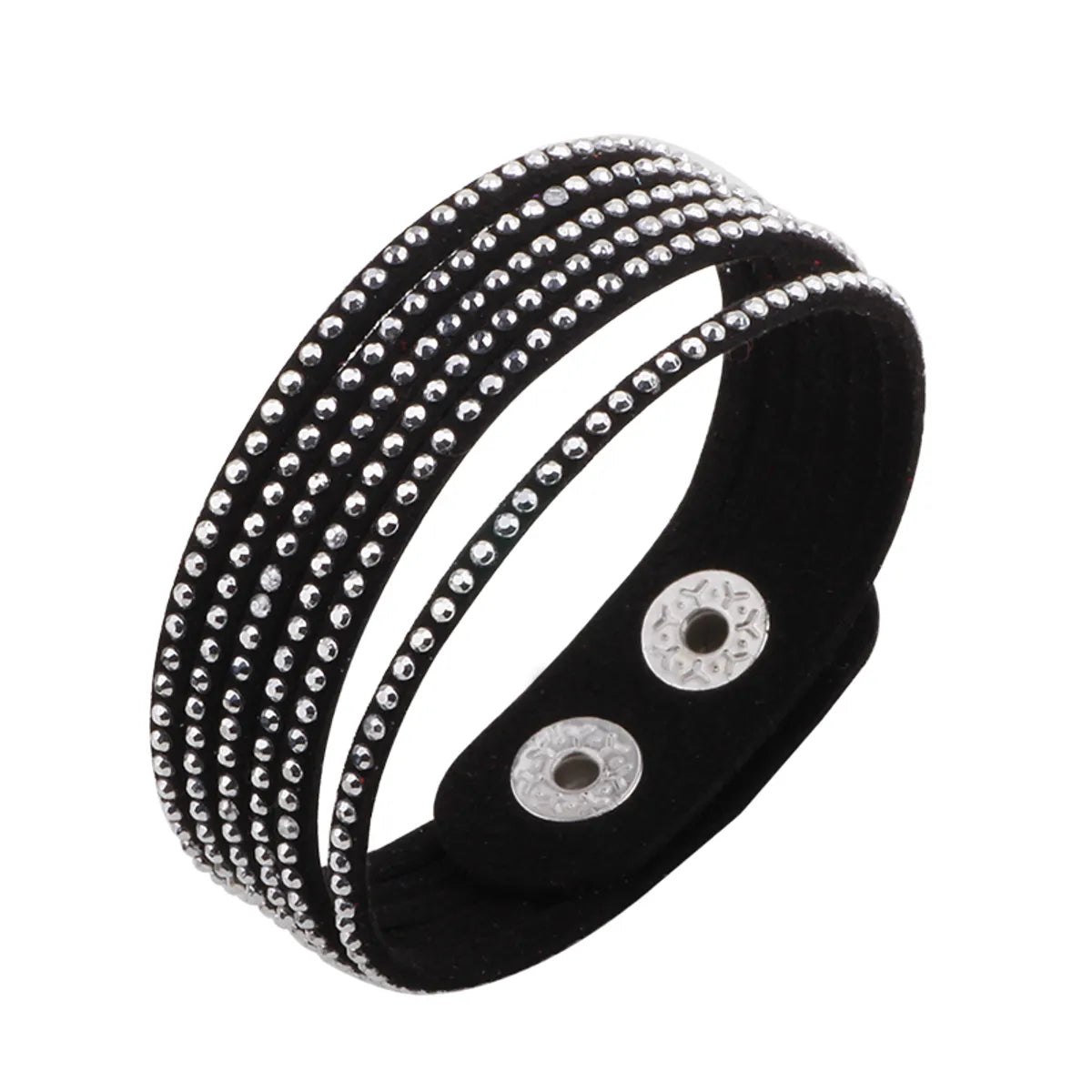 Fashion Solid Color Rhinestone Suede Inlay Rhinestones Women'S Wristband