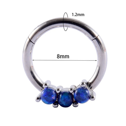 1 Piece Ear Cartilage Rings & Studs Fashion Solid Color 304 Stainless Steel G23 Titanium Stainless Steel Plating Inlay Synthetic Opal Rhinestones Zircon