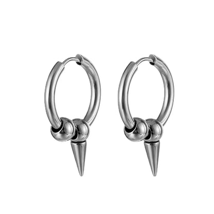 1 Piece Fashion Solid Color Stainless Steel Plating Men'S Earrings