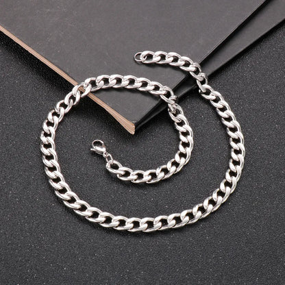 Fashion Solid Color Titanium Steel Men'S Pendant Necklace