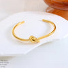 Fashion Solid Color 304 Stainless Steel 18K Gold Plated Bangle In Bulk