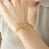 Fashion Solid Color 304 Stainless Steel 18K Gold Plated Bangle In Bulk