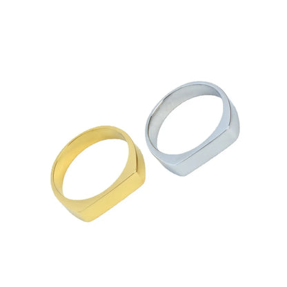 Fashion Solid Color Titanium Steel Polishing Plating 18k Gold Plated Rings