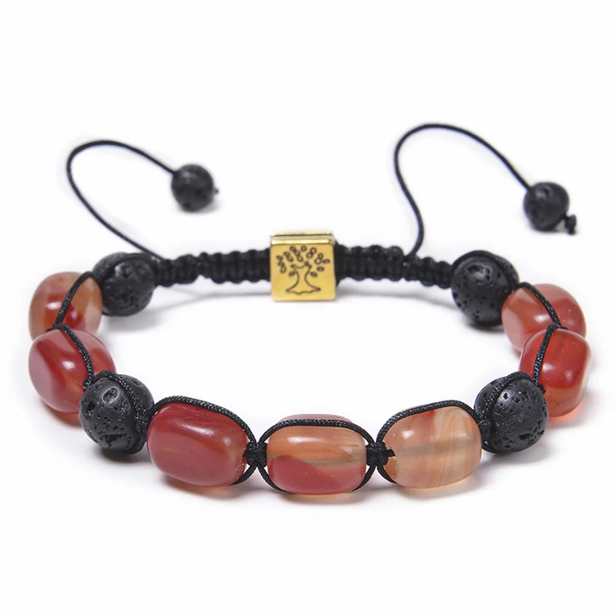 Fashion Square Tree Natural Stone Beaded Knitting Unisex Bracelets