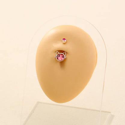 1 Piece Fashion Star Butterfly Stainless Steel Inlay Zircon Belly Ring