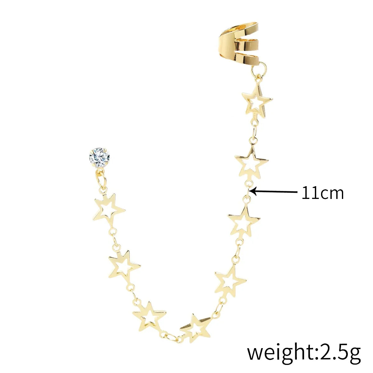 1 Piece Fashion Star Moon Heart Shape Alloy Plating Inlay Zircon Women'S Ear Clips