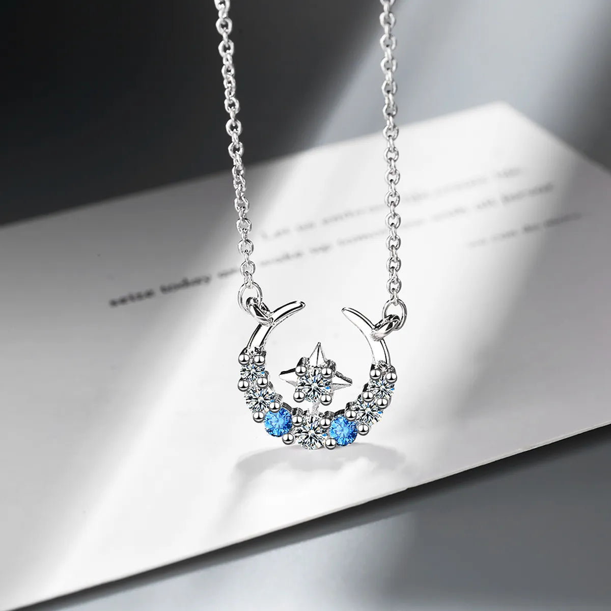 1 Piece Fashion Star Moon Water Droplets Copper Inlay Zircon Pendant Necklace