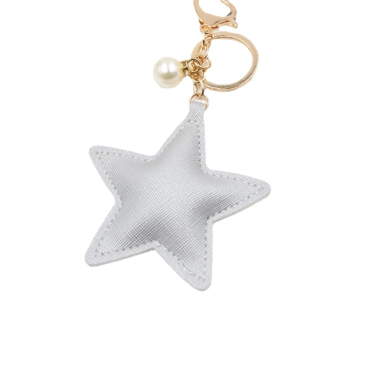 1 Piece Fashion Star Pu Leather Plating Bag Pendant Keychain