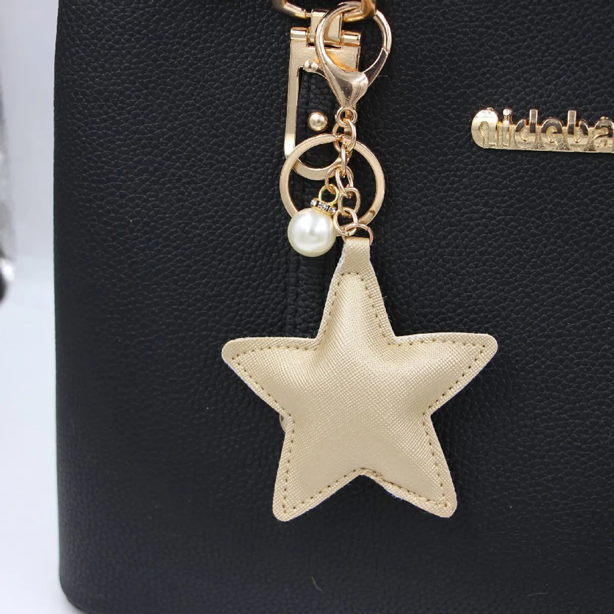 1 Piece Fashion Star Pu Leather Plating Bag Pendant Keychain