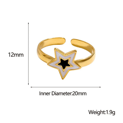 1 Piece Fashion Star Stainless Steel Plating Open Ring