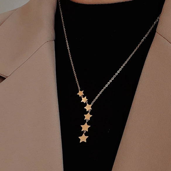 1 Piece Fashion Star Titanium Steel Plating Necklace