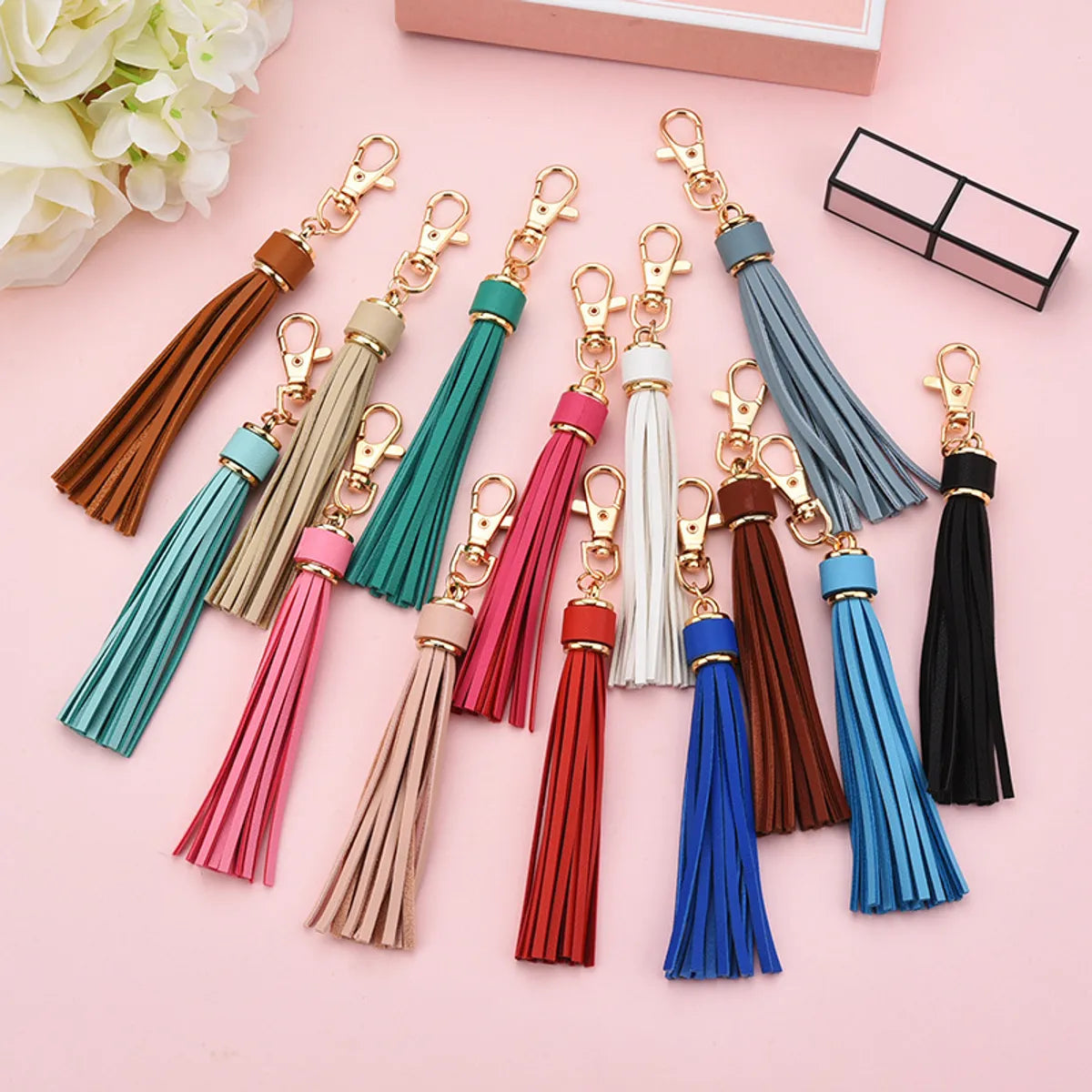 1 Piece Fashion Tassel Pu Leather Women'S Keychain