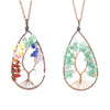 1 Piece Fashion Tree Natural Stone Crystal Handmade Pendant Necklace