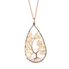 1 Piece Fashion Tree Natural Stone Crystal Handmade Pendant Necklace