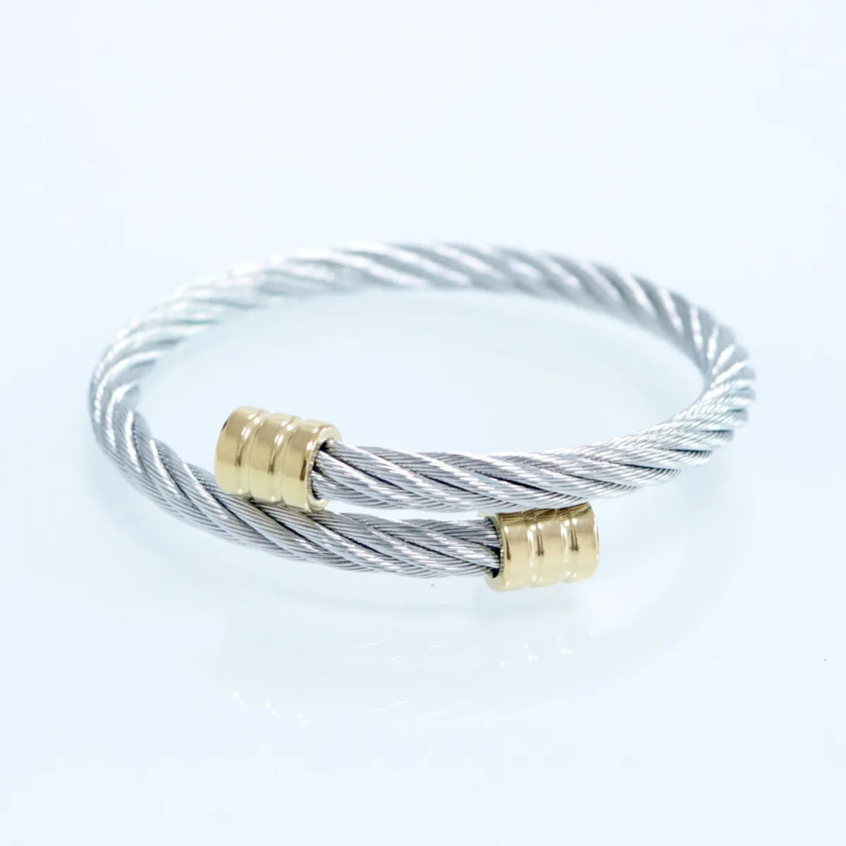 1 Piece Fashion Twist Stainless Steel Bangle