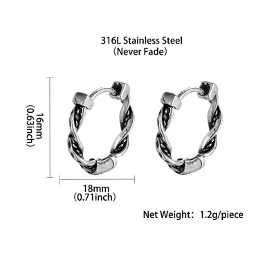 1 Piece Fashion Twist Titanium Steel Plating Men'S Earrings