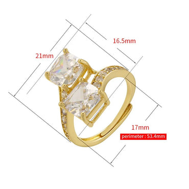 1 Piece Fashion U Shape Copper Inlay Zircon Open Ring