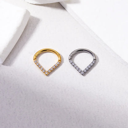 1 Piece Fashion Water Droplets Inlay Titanium Zircon Nose Ring