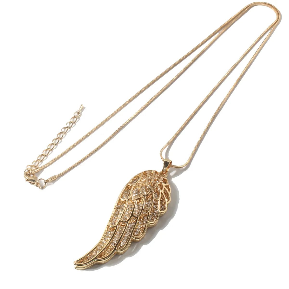 1 Piece Fashion Wings Stainless Steel Plating Rhinestones Pendant Necklace