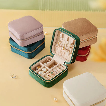 1 Piece Flannel Casual Solid Color Jewelry Boxes