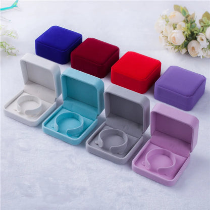 1 Piece Flannel Elegant Simple Style Daily Date Solid Color Jewelry Boxes