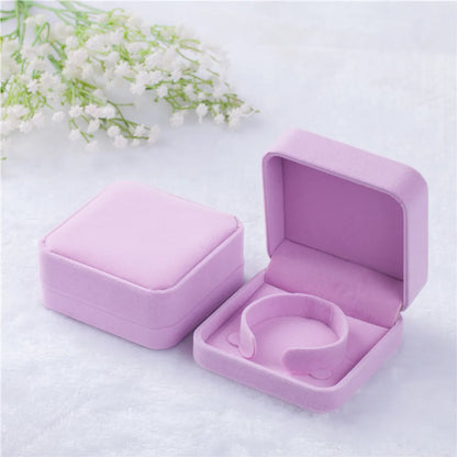 1 Piece Flannel Elegant Simple Style Daily Date Solid Color Jewelry Boxes