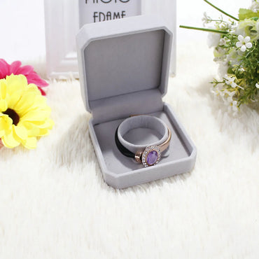 1 Piece Flocking Elegant Simple Style Daily Date Solid Color Jewelry Boxes