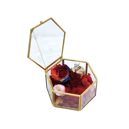 1 Piece Glass Copper Elegant Simple Style Wedding Banquet Geometric Jewelry Boxes