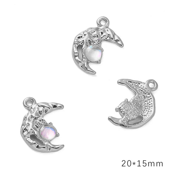 1 Piece Glass Copper Heart Shape Pendant