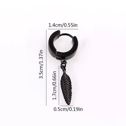 1 Piece Gothic Hip-Hop Punk Cross Plating 304 Stainless Steel Black Plated Drop Earrings