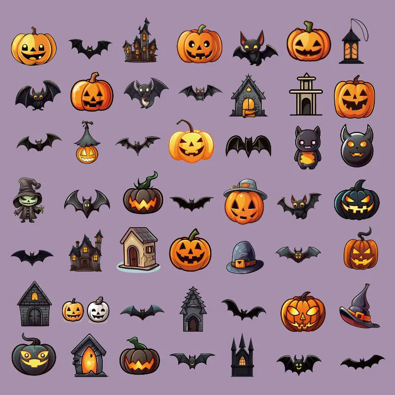 1 Piece Halloween Pattern Pumpkin Party Halloween Stickers Cute Stickers