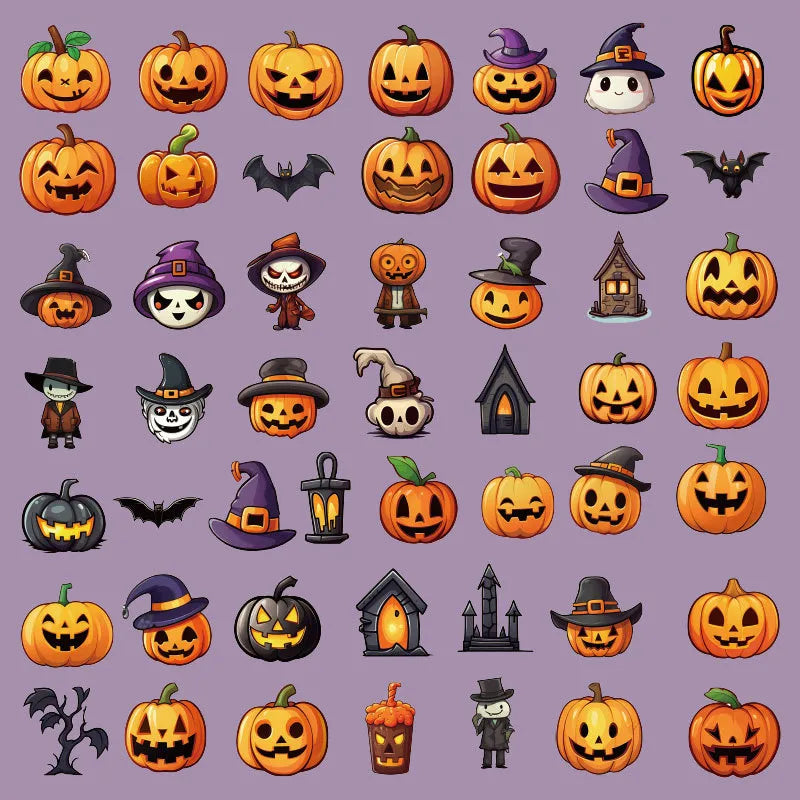 1 Piece Halloween Pattern Pumpkin Party Halloween Stickers Cute Stickers