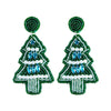 1 Piece Handmade Christmas Hat Christmas Tree Bell Handmade Plating Cloth Silver Plated Drop Earrings