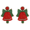 1 Piece Handmade Christmas Hat Christmas Tree Bell Handmade Plating Cloth Silver Plated Drop Earrings