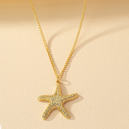 1 Piece Hawaiian Starfish Alloy Plating Women'S Pendant Necklace